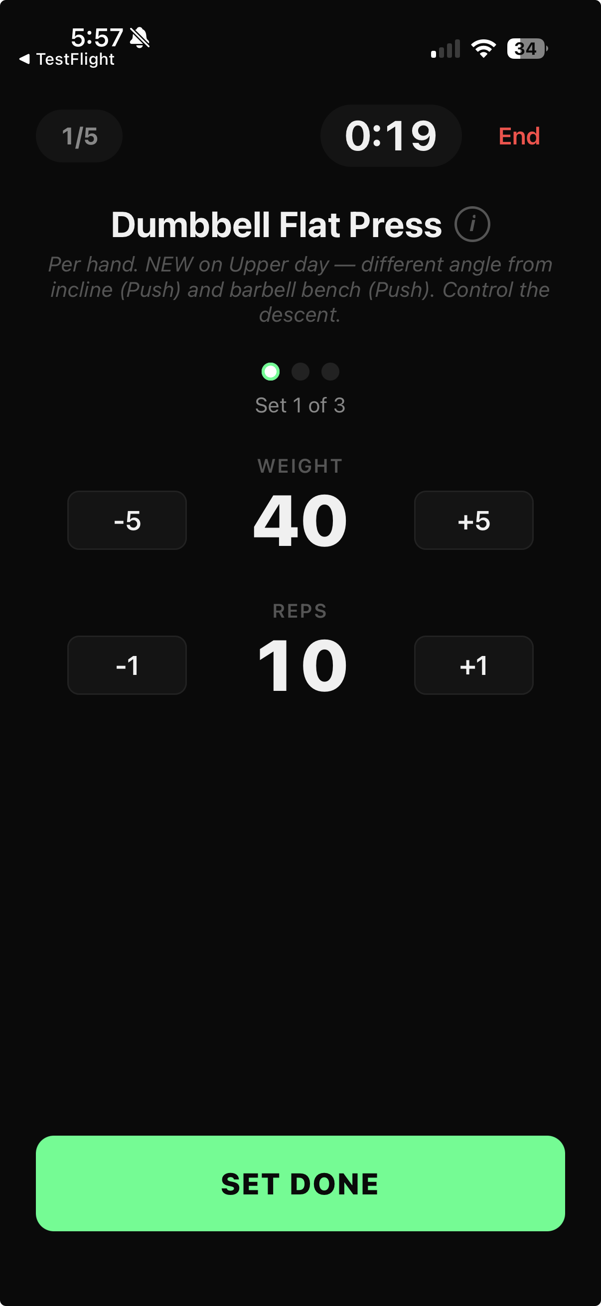 PeakSets Workout Tracking